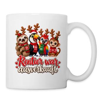 Rentier war ausverkauft – lustige Weihnachtscrew - Tasse - Weiß - Rechts