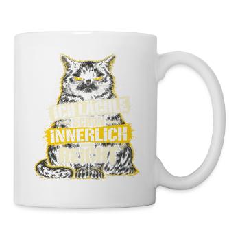 ICH LÄCHLE SCHON INNERLICH - REICHT - Lustiger - Tasse - Weiß - Rechts