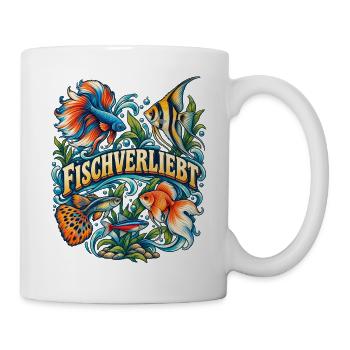 Fischverliebt – Bunte Aquaristik Fische - Tasse - Weiß - Rechts