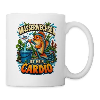 Wasserwechsel ist mein Cardio - Tasse - Weiß - Rechts