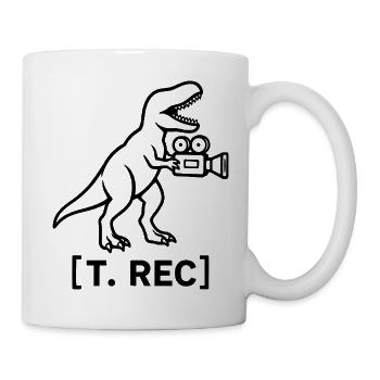 Dinosaurier Kameramann | Film Humor - Tasse - Weiß - Rechts