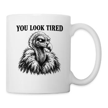 Eagle Humor, Tired Eagle, Eagle Mood, Sleepy Eagle - Tasse - Weiß - Rechts