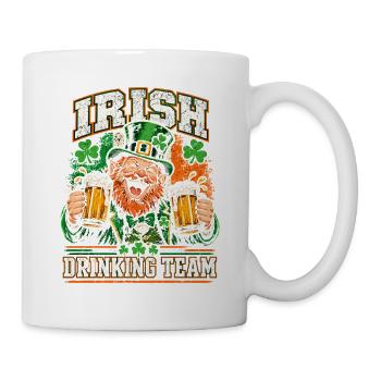 Irish Cheers, Irish Team, Lucky Drinks, Pub Leprec - Tasse - Weiß - Rechts