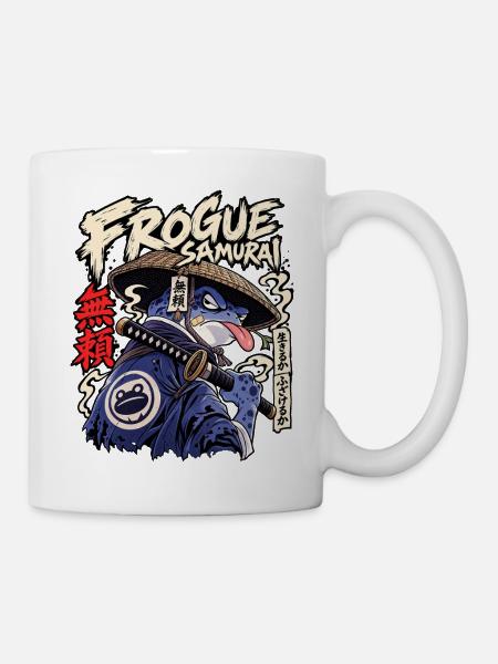 Frogue Samurai Frosch-Krieger - Tasse - Weiß