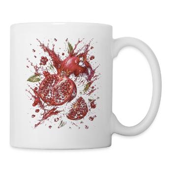 Granatapfel-Rubinrote Frucht-Spritzkunst - Tasse - Weiß - Rechts