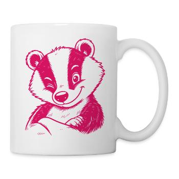 Dachs Augenzwinkern - Tasse - Weiß - Rechts