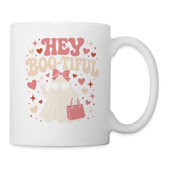 Hey Boo-tiful Retro Geist Halloween Süßes Design - Tasse - Weiß - Rechts