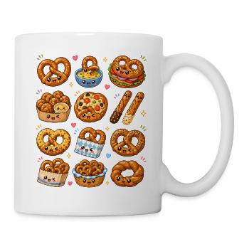 Kawaii Brezeln | Laugengebäck & Snack - Tasse - Weiß - Rechts