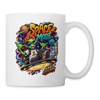 Space Mode Alien Surfing - Tasse - Weiß - Rechts
