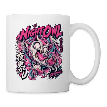 NachtEule Neon Punk Schlaflos - Tasse - Weiß - Rechts