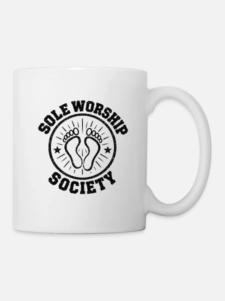 Sole Worship Society Vintage-Fußfetisch-Design - Tasse - Weiß