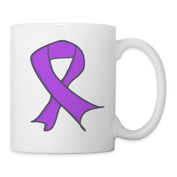 Lavendel Bewusstseins Schleife als Symbol  - Tasse - Weiß - Rechts
