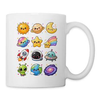 Kawaii Weltraum | Planeten & Astronauten - Tasse - Weiß - Rechts