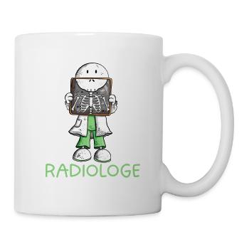 Radiologe mit Röntgenbild – Lustiges Medizin Motiv - Tasse - Weiß - Rechts