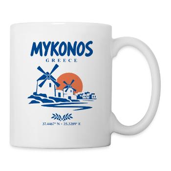 Mykonos-Windmühlen - Tasse - Weiß - Rechts