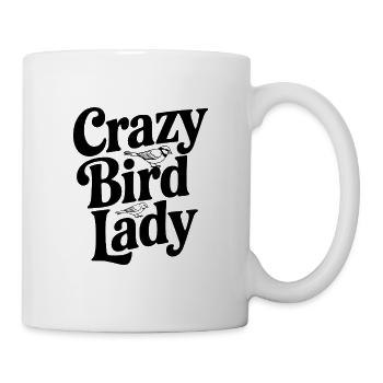 Verrückte Vogel-Dame - Tasse - Weiß - Rechts