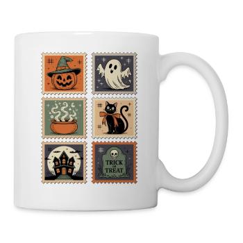 Halloween Briefmarken - Tasse - Weiß - Rechts
