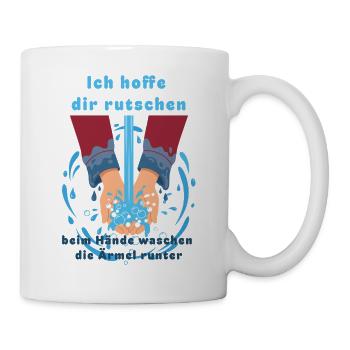 Händewaschen: Schadenfreude schönste Freude! - Tasse - Weiß - Rechts
