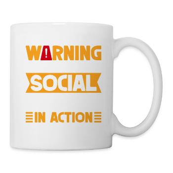 Social Worker Quote Warning In Action Social Work - Tasse - Weiß - Rechts