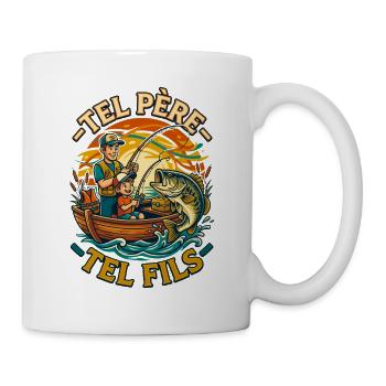 Wie Vater, so Sohn Angelgeschenk - Tasse - Weiß - Rechts