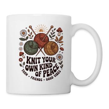 Knitting Lover – Yarn & Stricken Design - Tasse - Weiß - Rechts