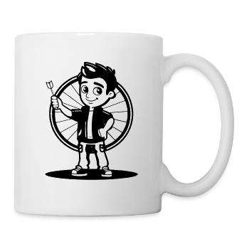 Dart Junge Cartoon Look - Tasse - Weiß - Rechts