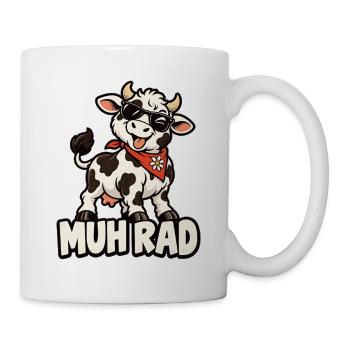 Muh Rad Murat Wortspiel Lustige Kuh Shirt - Tasse - Weiß - Rechts