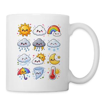 Kawaii Wetter | Sonne, Regen & Gewitter - Tasse - Weiß - Rechts