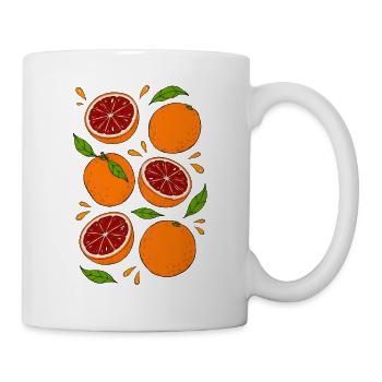 Blutorange | Zitrusfrucht & Botanik - Tasse - Weiß - Rechts