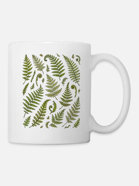 Farnblätter | Wald Botanik & Natur - Tasse - Weiß
