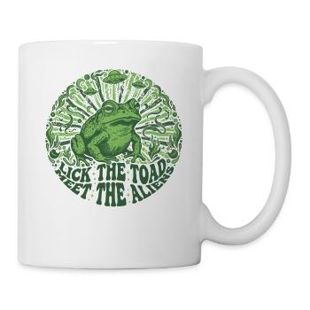 Trippy Goa Trance Leck Die Kröte Tripel Die Außerirdischen Tribut - Tasse - Weiß - Rechts