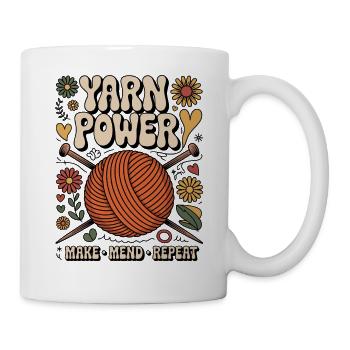 Knitting Lover – Yarn & Stricken Design - Tasse - Weiß - Rechts