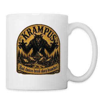 Weihnachtsdämon Geschenk Krampus Maske Kramperl - Tasse - Weiß - Rechts