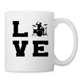 Geschenkidee für den Percussionisten mit Drumming - Tasse - Weiß - Rechts