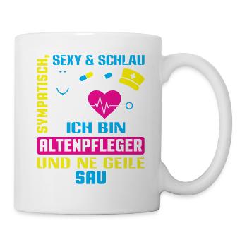 Altenpfleger Geschenk Altenpflege Pflegefachkraft - Tasse - Weiß - Rechts