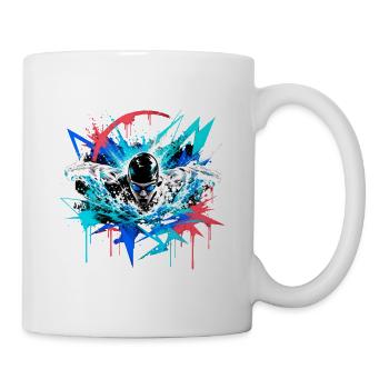 Schwimmen - Tasse - Weiß - Rechts
