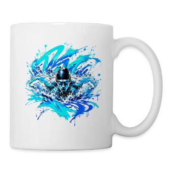 Schwimmen  - Tasse - Weiß - Rechts