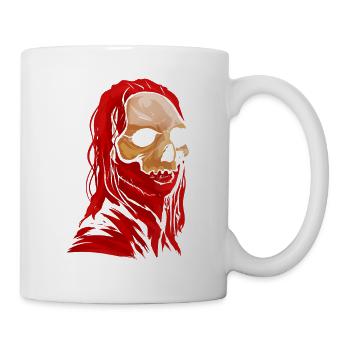 Totenkopf mit roten Haaren - Tasse - Weiß - Rechts