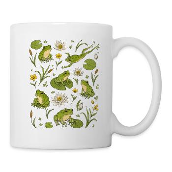 Frösche am Teich | Natur & Amphibien - Tasse - Weiß - Rechts