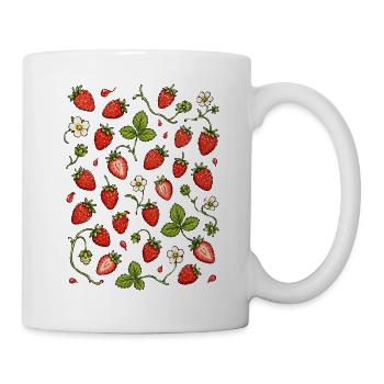 Erdbeeren | Beeren Garten & Sommer - Tasse - Weiß - Rechts