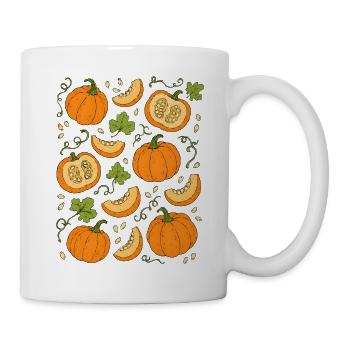 Kürbisse | Herbst Gemüse & Ernte - Tasse - Weiß - Rechts