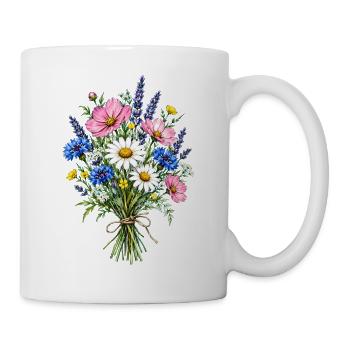 Botanische Wildblumen Wildblume - Tasse - Weiß - Rechts