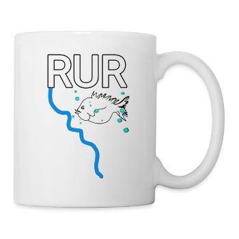Der reissende Fluss Rur Lebendiger Fluss mit Fisch - Tasse - Weiß - Rechts