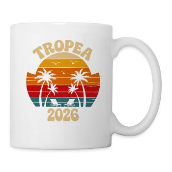 Tropische Retro Sonnenuntergang 2026 - Tasse - Weiß - Rechts