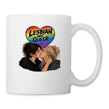 Lesbisch, aber nicht queer - Tasse - Weiß - Rechts