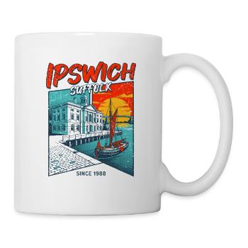 Vintage Ipswich Suffolk Waterfront Landscape City - Tasse - Weiß - Rechts