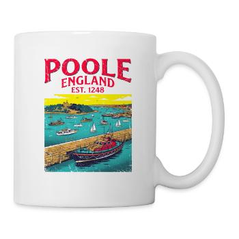 City Poole England Est 1248 Vintage Harbor - Tasse - Weiß - Rechts