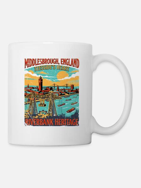 City Middlesbrough England Teesside Riverbank - Tasse - Weiß