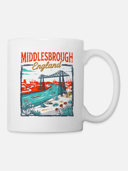City Middlesbrough England Teesside Riverbank - Tasse - Weiß