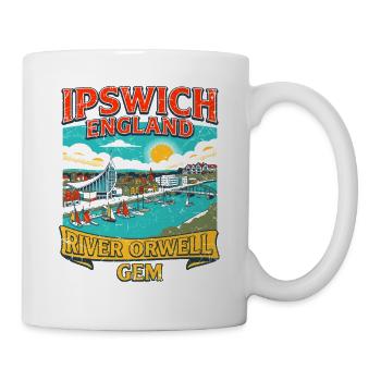 Vintage Ipswich Suffolk Waterfront Landscape City - Tasse - Weiß - Rechts